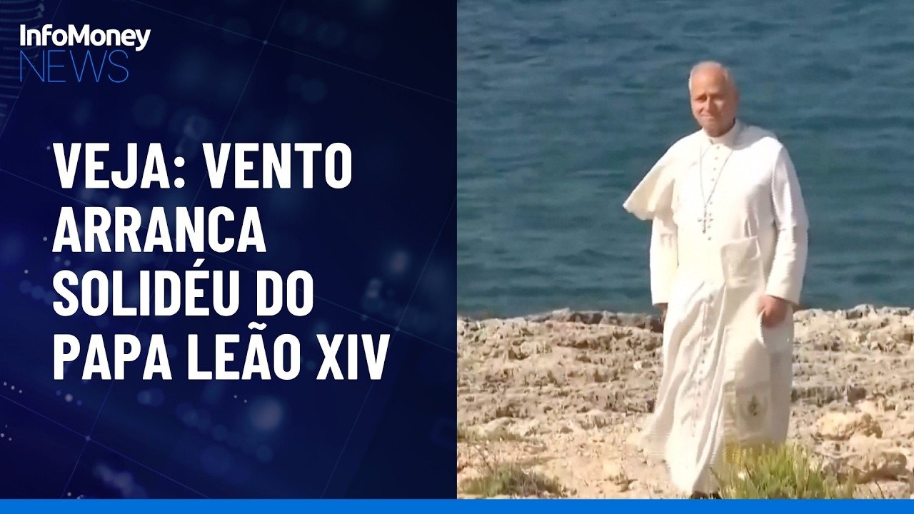 Vento arranca solidéu do Papa Leão XIV durante homenagem a migrantes em Lampedusa | InfoMoney News