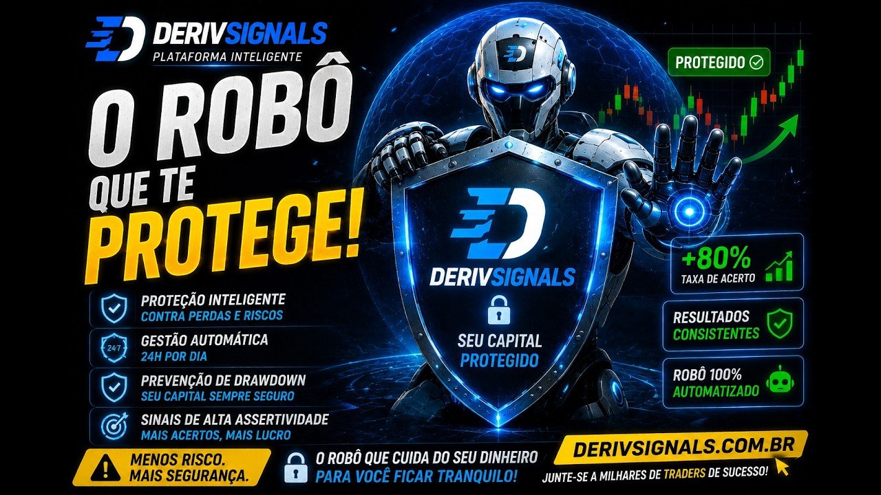 🔥 O ROBÔ QUE PROTEGE SEU CAPITAL! 🤖🛡️ CONHEÇA A NOVA TECNOLOGIA DA DERIVSIGNALS #deriv  #binary