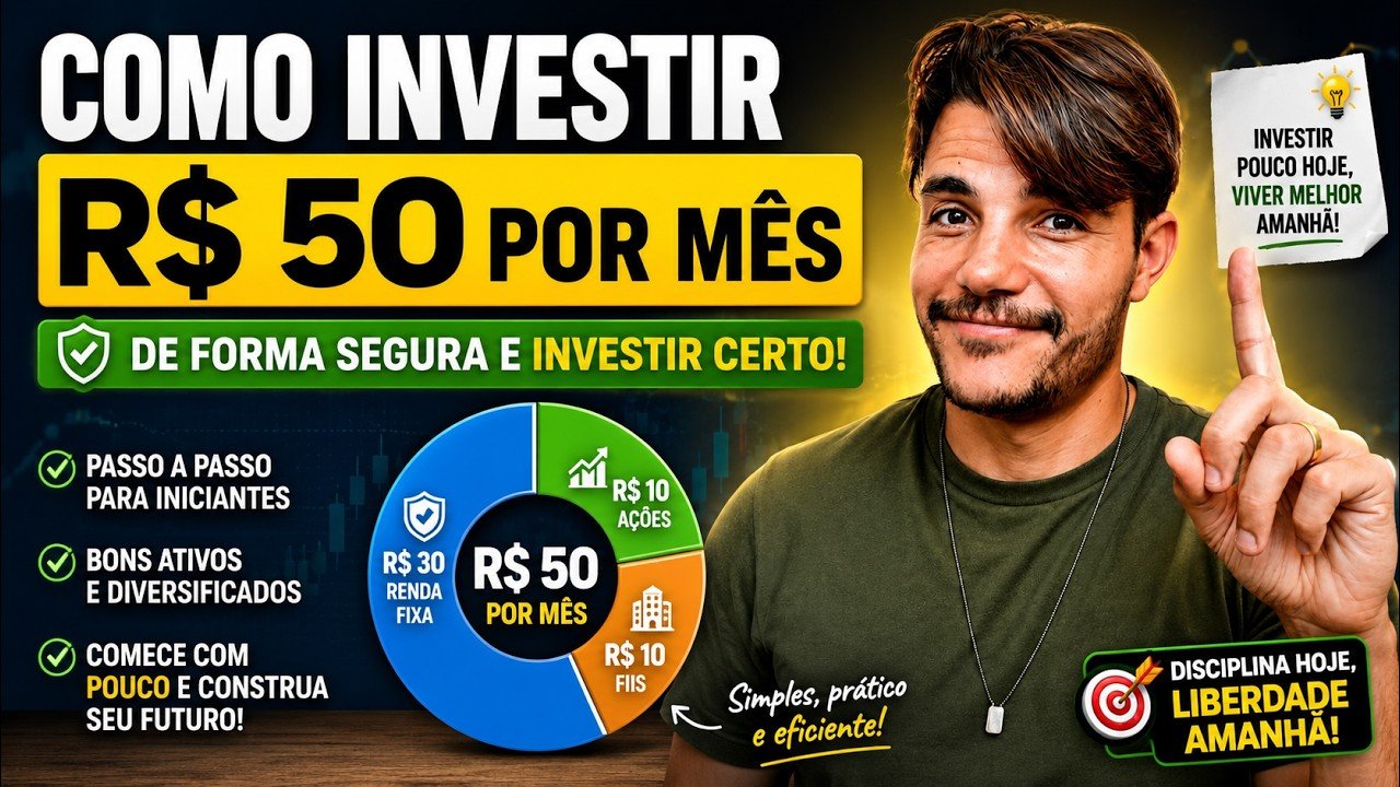 📌COMO INVESTIR 50 REAIS POR MÊS | Investidor Iniciante 💰📈