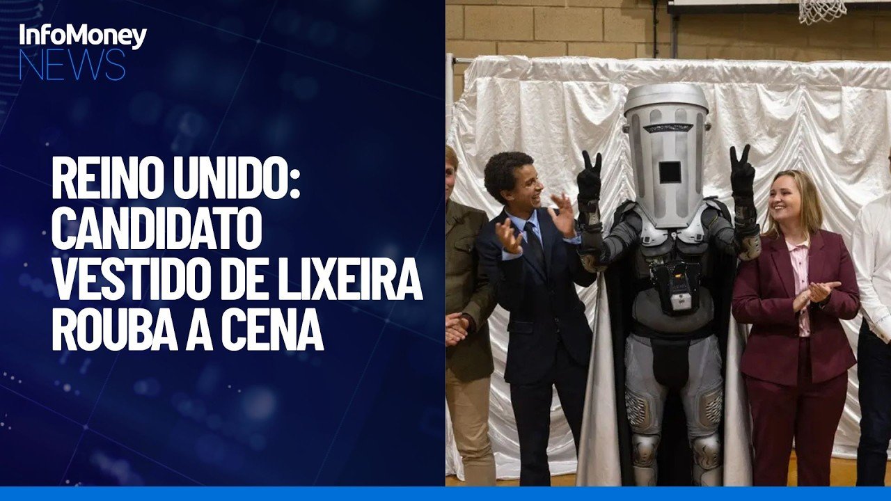 Farage vence, mas adversário vestido de lixeira rouba a cena | InfoMoney News