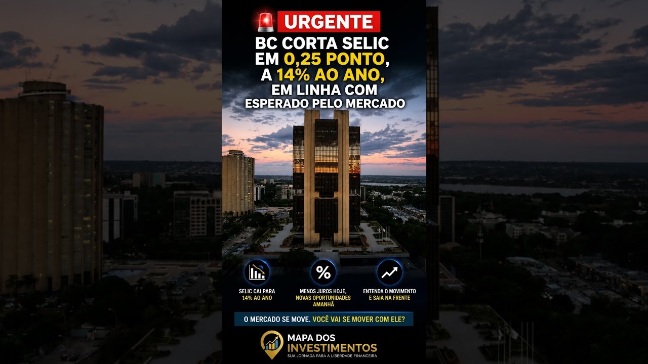 SELIC CAIU PARA 14%! Descubra o que muda para seus investimentos AGORA      #viral #viralshorts