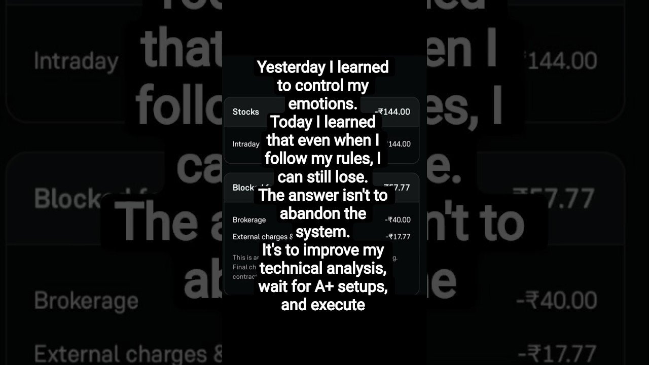 TODAY’S LESSON. #tradingjourney #stockmarket #daytrading #riskmanagement #trading