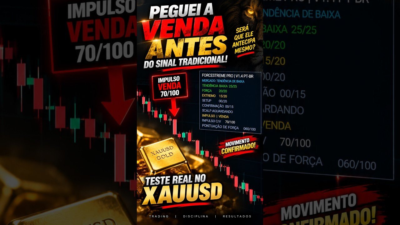 🚨 PEGUEI A VENDA ANTES DO SINAL TRADICIONAL! | NOVO INDICADOR TESTANDO AO VIVO NO XAUUSD #daytrade