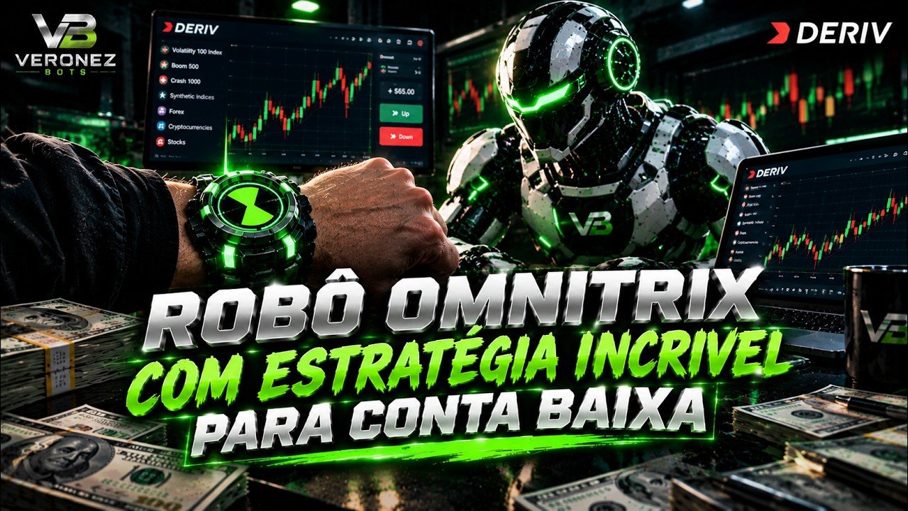 ESTRATÉGIA PERFEITA PARA BANCA BAIXA – ROBÔ OMINITRIX – Conta Real Deriv.com