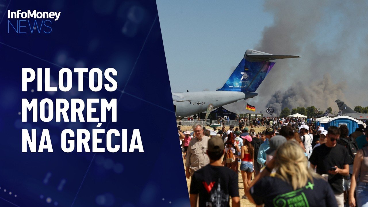 Pilotos morrem em queda de caça na Grécia, durante exibição aérea | InfoMoney News