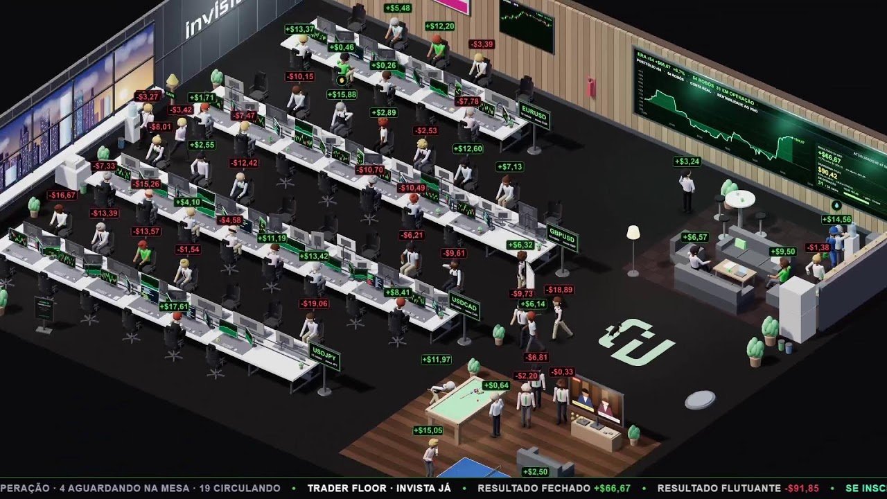 Trading Floor AO VIVO: 54 robôs trader operando Mercado Financeiro Internacional!