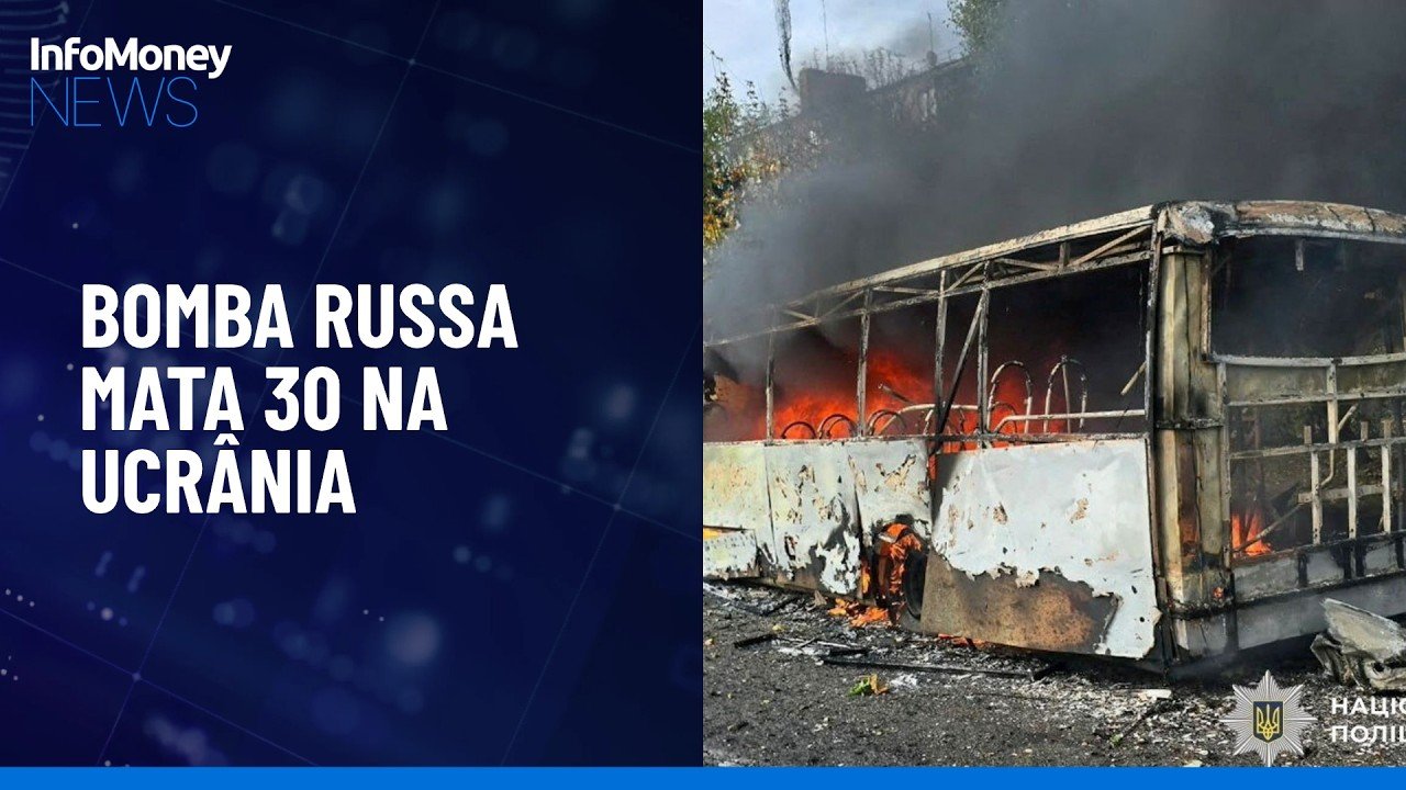 Bomba russa explode perto de ônibus na Ucrânia e mata 30 pessoas | InfoMoney News