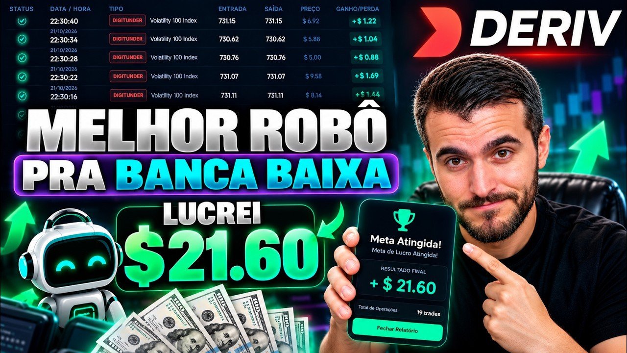 DERIV: O MELHOR ROBÔ DIGITUNDER 8 QUE OPERA NA DERIV (ESTRATÉGIA MUITO ACERTIVA)