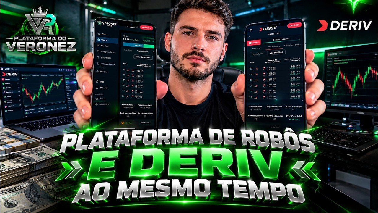 Plataforma de Robôs GRÁTIS  e Deriv – Lucrando ao mesmo tempo ! – Robô STAR na Deriv.com