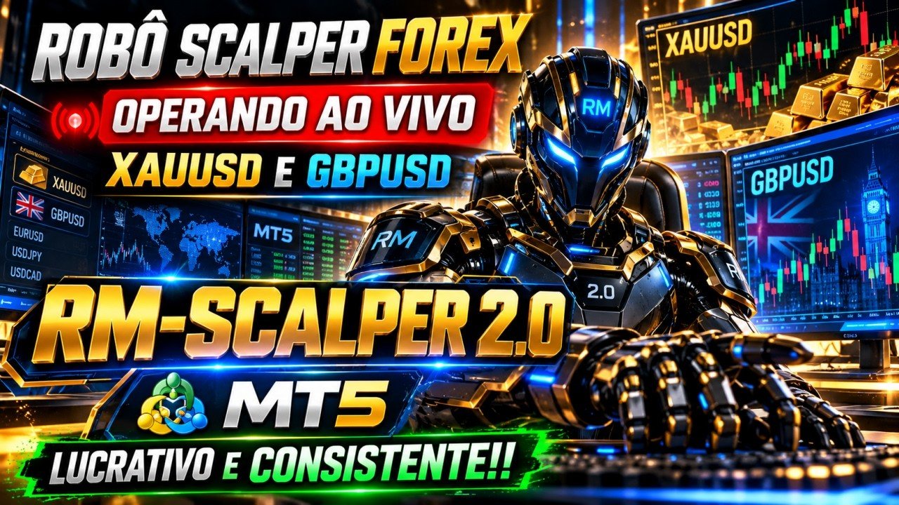 ROBÔ SCALPER FOREX OPERANDO AO VIVO XAUUSD E GBPUSD RM-SCALPER 2.0 MT5 LUCRATIVO E CONSISTENTE!!