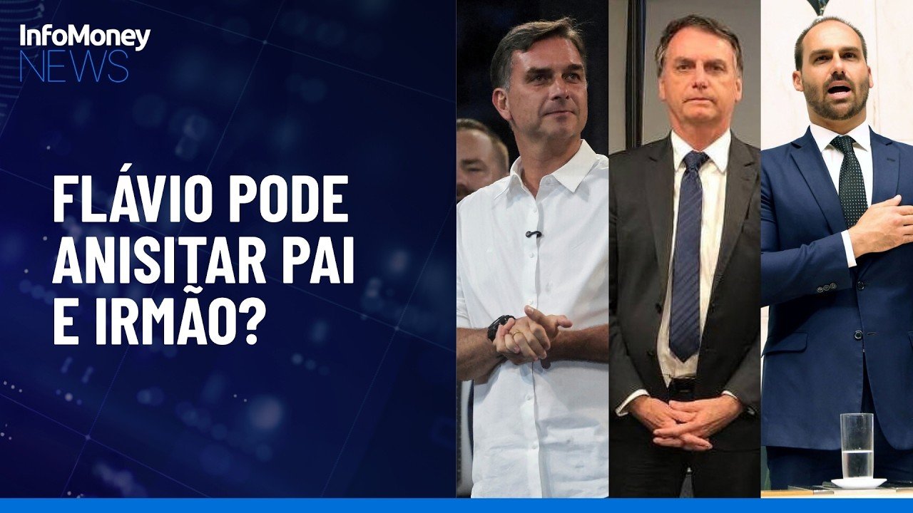 Se eleito, Flávio poderia anistiar Jair e Eduardo Bolsonaro, condenados pelo STF? | InfoMoney News